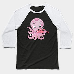 Octopus Violin Baseball T-Shirt